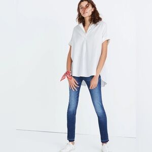 Madewell Courier Button-Back Shirt in Pure White Boxy Size Small